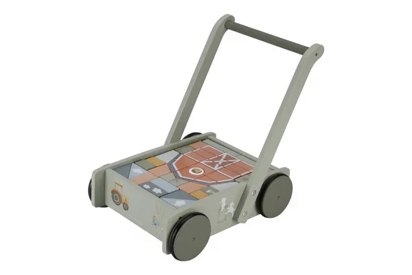 Little Dutch wooden block trolley ´Little Farm´ FSC