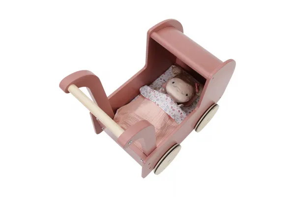 Little Dutch wooden doll pram incl. textiles and doll FSC