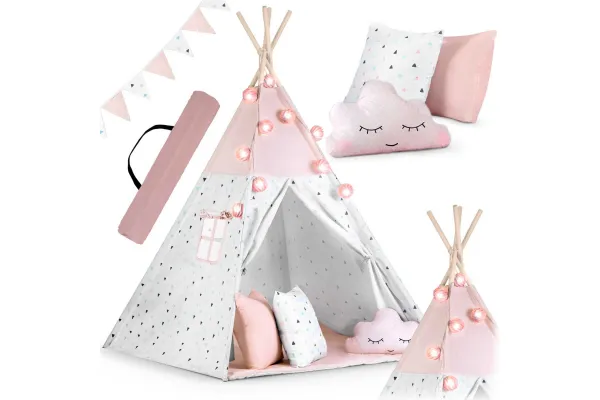 Kids Tent/Tipi with lights (in rose)