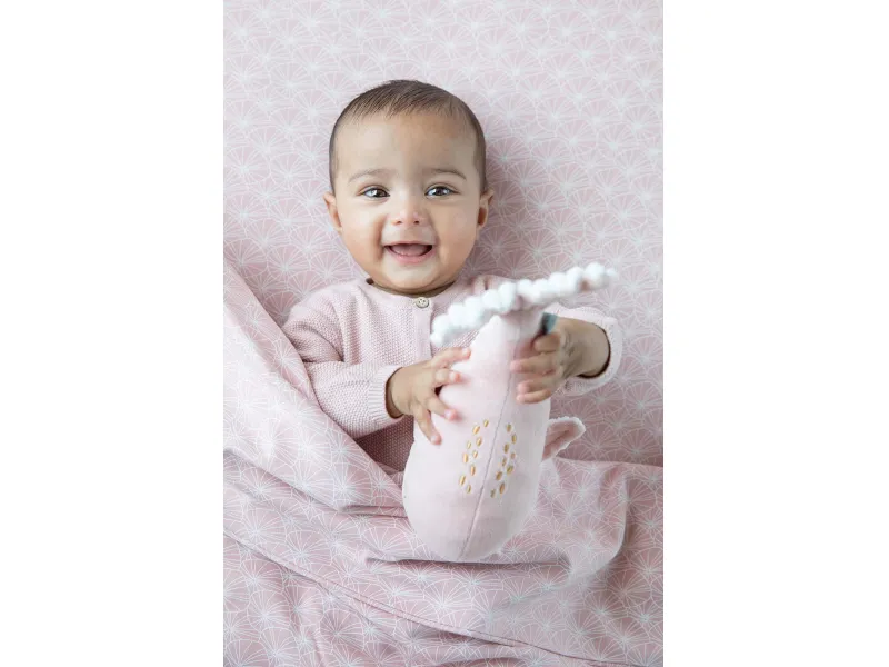 Little Dutch fitted cot sheet ´Lily Leaves Pink´ 60 x 120 cm