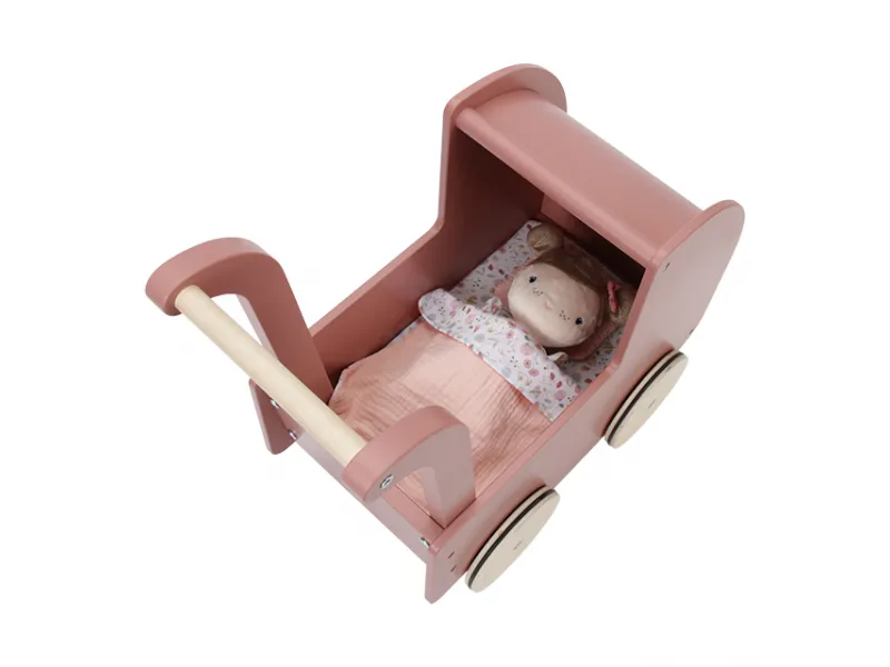 Little Dutch wooden doll pram incl. textiles and doll FSC