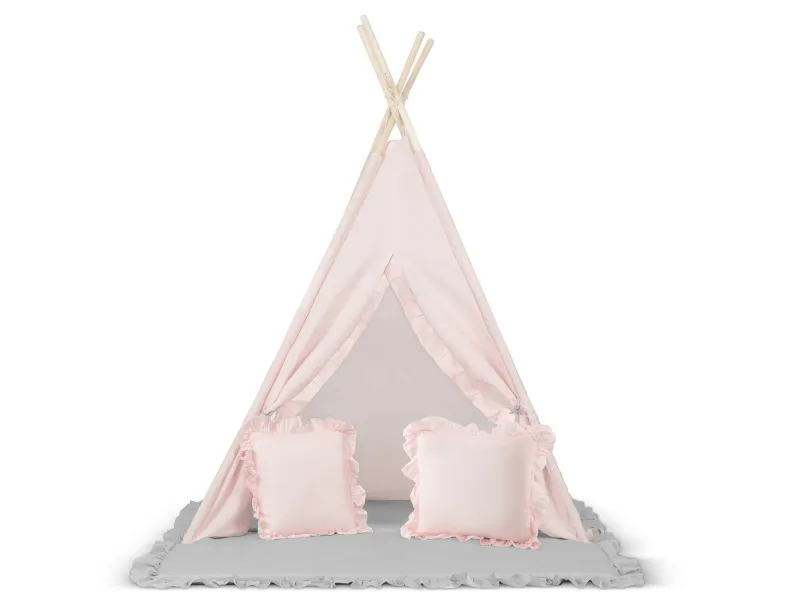 Children's tent Tipi (gray - light rose)