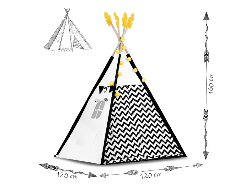 Tipi tent with garlands and lights (Panda)